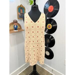 NWT Rylee + Cru Women’s Crochet Tank Mini Dress - Natural/Cream
